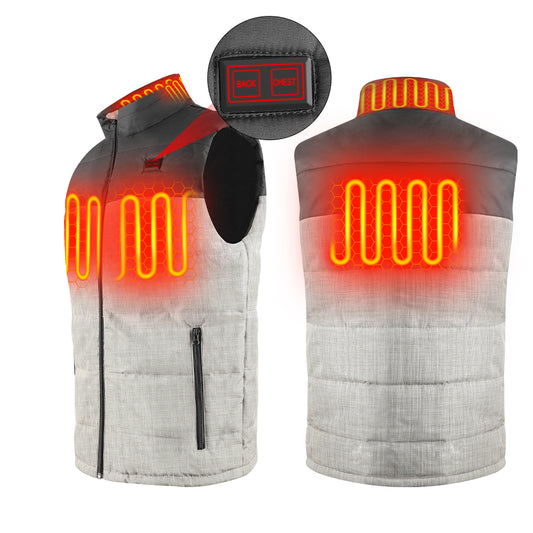 Men’s Heated Vest – Rechargeable Battery Warm Vest with 4 Heating Zones, Smart Dual Control