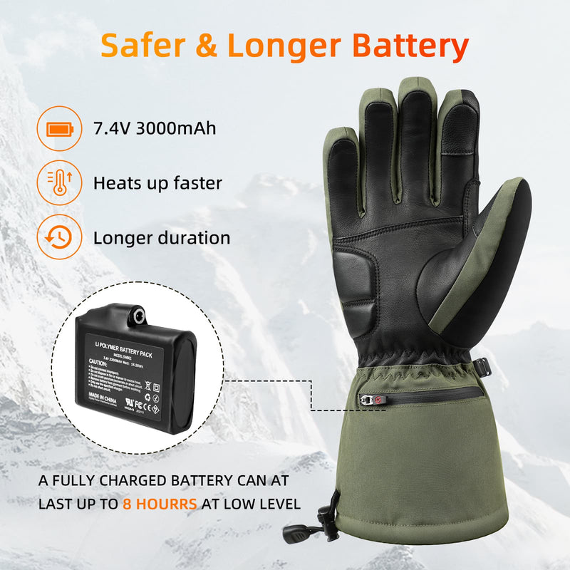 Laden Sie das Bild in Galerie -Viewer, Savior Upgraded Heated Gloves 2.0 with Waterproof Goat Leather and Quick Charge