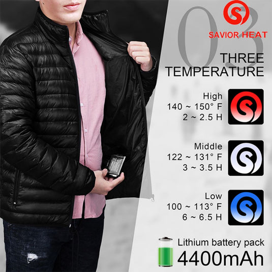 Savior Unisex Heated Down Jacket Lightweight Waterproof