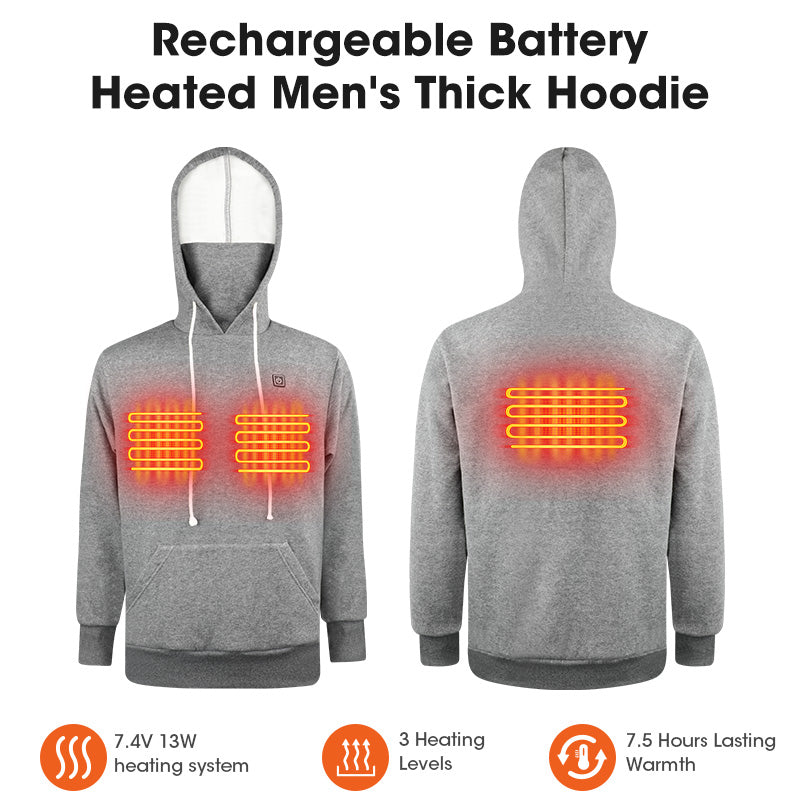 Load image into Gallery viewer, Men’s Heated Hoodie –  3 Heating Zones, 3 Temperature Levels, Thick Cotton Warm Hoodie