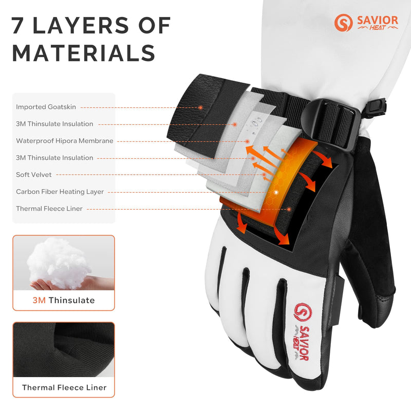 Laden Sie das Bild in Galerie -Viewer, Savior Heated Ski Gloves 2.0 Upgraded Bluetooth Control 3000mAh Fast-Charging Battery Waterproof