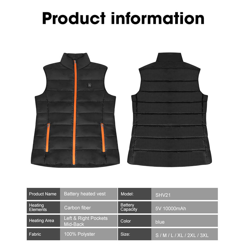 Cargue la imagen en el visor de la galería, Women’s Heated Vest – Lightweight Slim Fit Rechargeable Warming Vest
