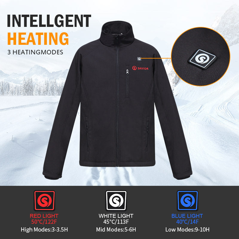 Load image into Gallery viewer, Men’s Heated Jacket – 3 Heating Zones, Waterproof Softshell, 10H Runtime