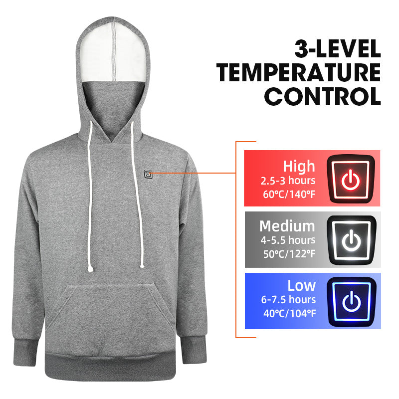 Load image into Gallery viewer, Men’s Heated Hoodie –  3 Heating Zones, 3 Temperature Levels, Thick Cotton Warm Hoodie