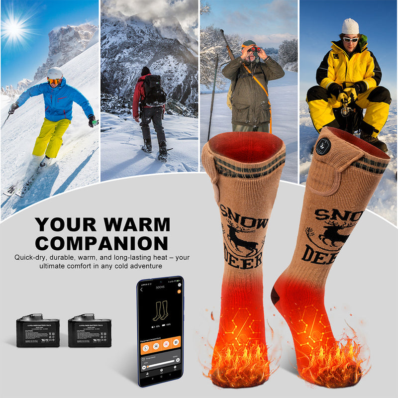 Load image into Gallery viewer, SNOW DEER App-Controlled Heated Hunting Socks, 3 Heat Levels, 10s Fast Heating