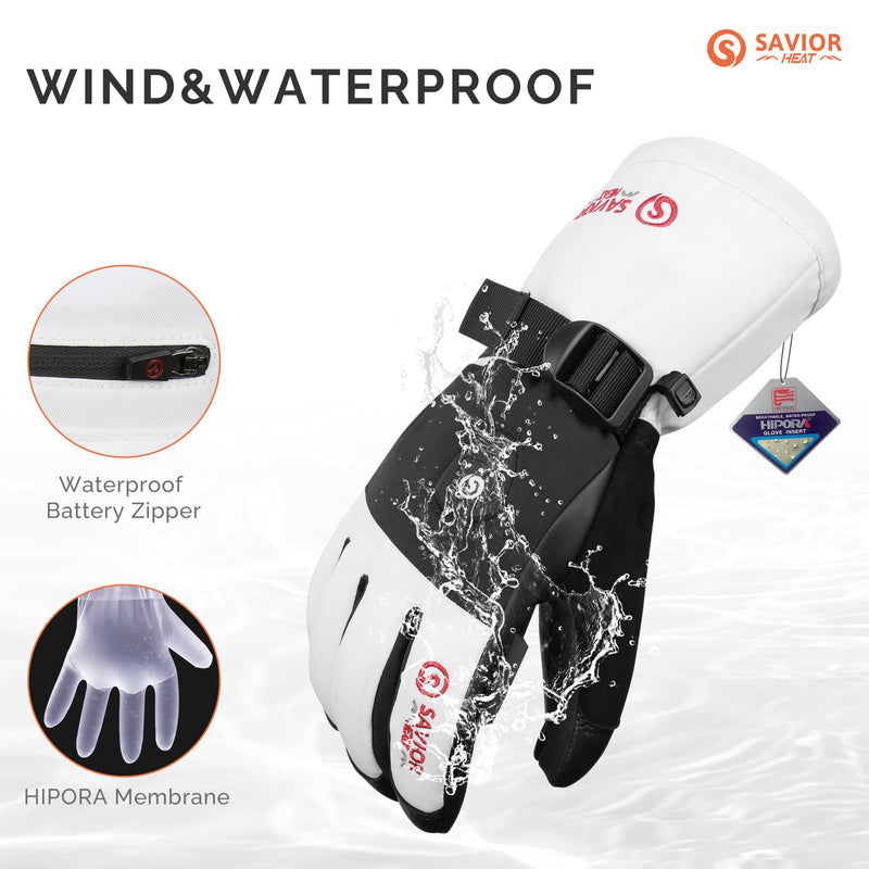 Laden Sie das Bild in Galerie -Viewer, Savior Heated Ski Gloves 2.0 Upgraded Bluetooth Control 3000mAh Fast-Charging Battery Waterproof