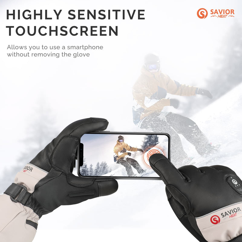 Laden Sie das Bild in Galerie -Viewer, Savior Heated Ski Gloves 2.0 – Bluetooth & Waterproof Goatskin