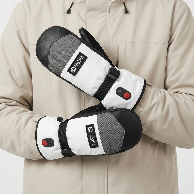 Load image into Gallery viewer, Savior Heated Ski Mittens 2.0 3000mAh Battery Fast Charging Waterproof Sheepskin Material