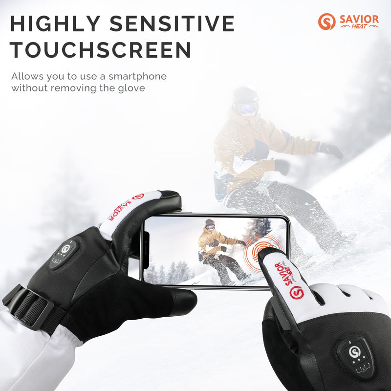 Laden Sie das Bild in Galerie -Viewer, Savior Heated Ski Gloves 2.0 Upgraded Bluetooth Control 3000mAh Fast-Charging Battery Waterproof