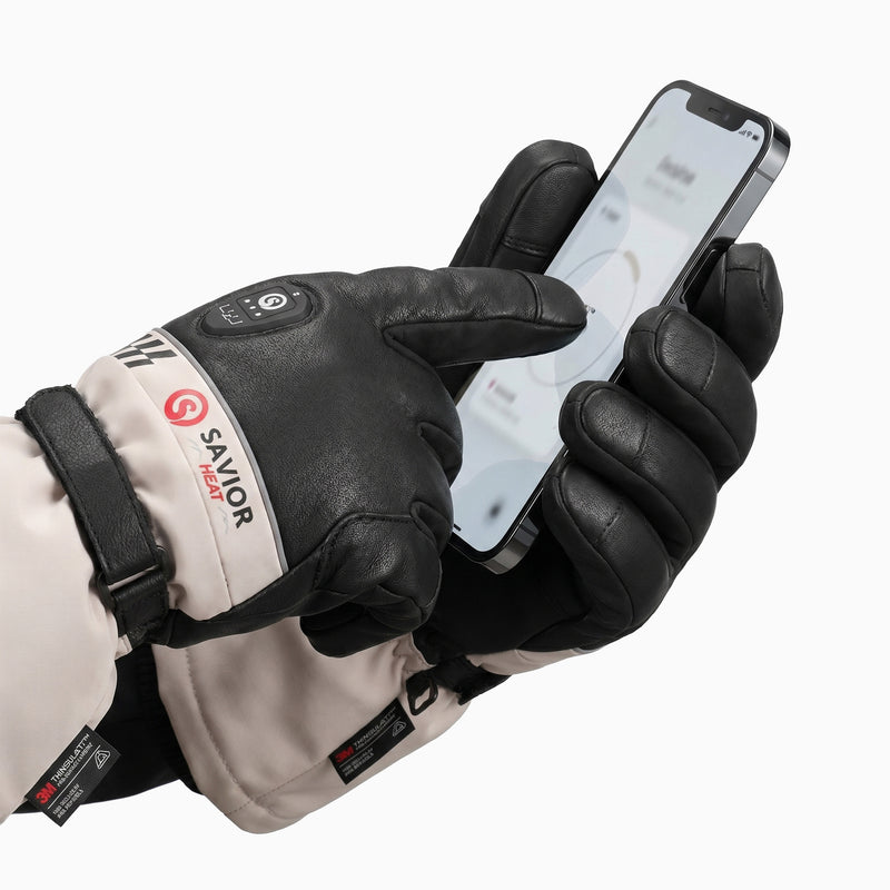 Load image into Gallery viewer, SKGP03FW Goatskin Heated Ski Gloves 2.0