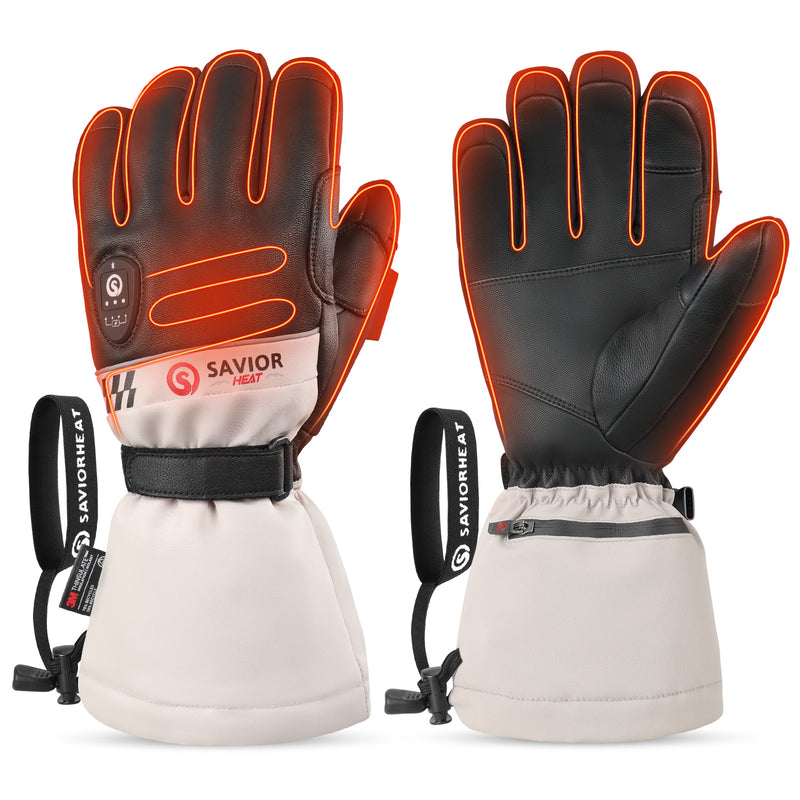 Laden Sie das Bild in Galerie -Viewer, Savior Heated Ski Gloves 2.0 – Bluetooth & Waterproof Goatskin