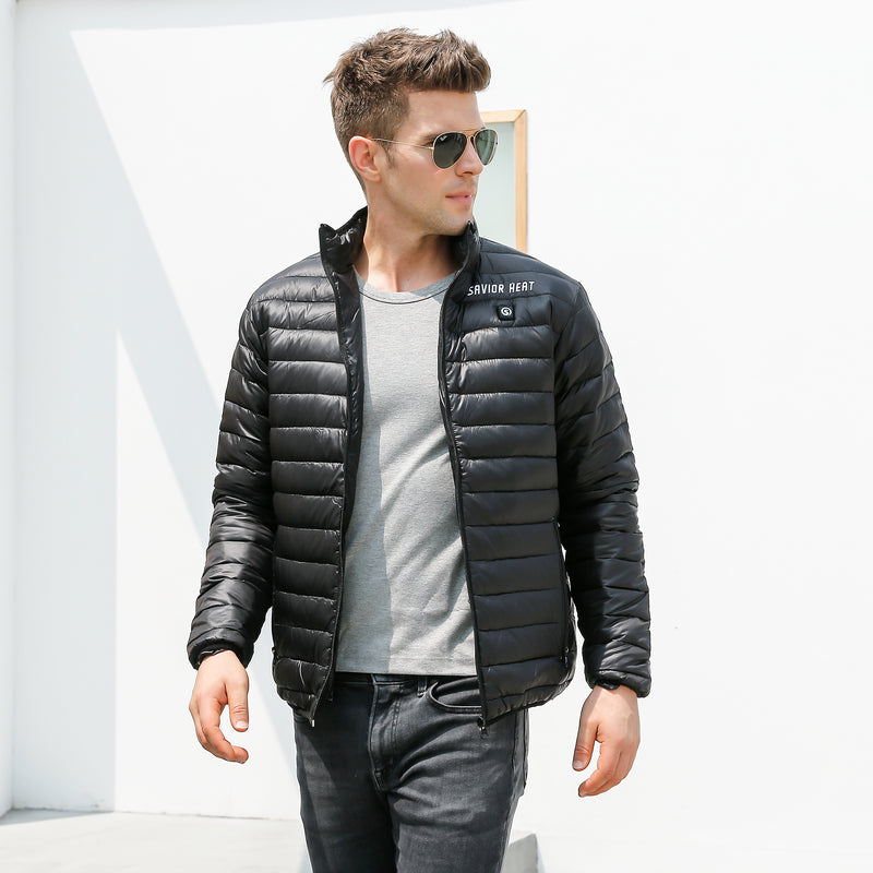 Laden Sie das Bild in Galerie -Viewer, Savior Unisex Heated Down Jacket Lightweight Waterproof