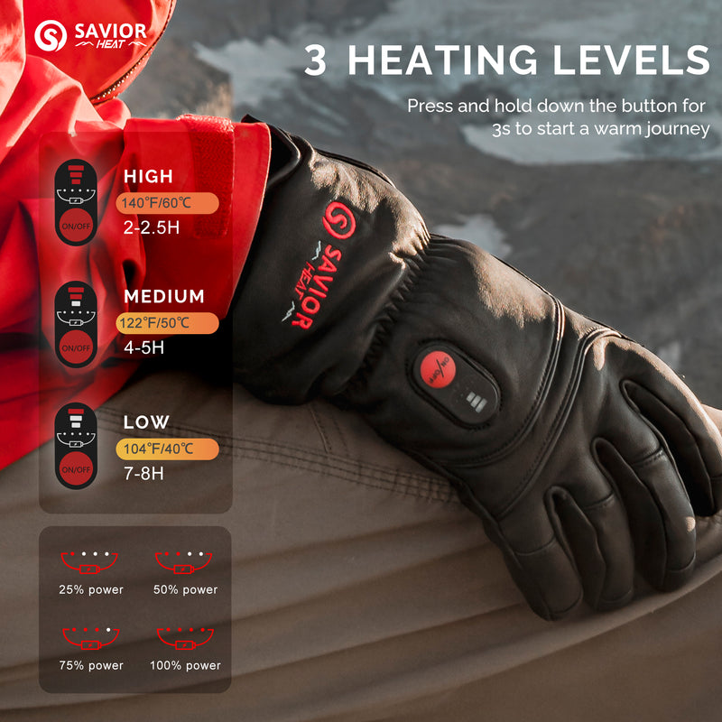Load image into Gallery viewer, Savior Electric Heated Leather Gloves