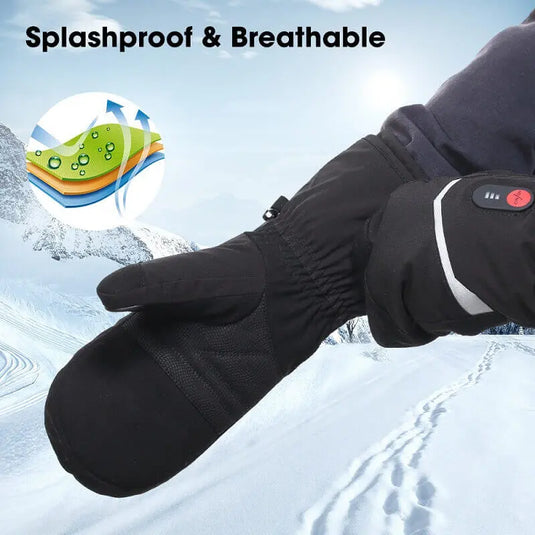 Saviour Beheizte Fäustlinge Handschuhe Elektrisch USB Wiederaufladbarer Akku zum Skifahren Wandern