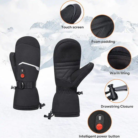 Saviour Beheizte Fäustlinge Handschuhe Elektrisch USB Wiederaufladbarer Akku zum Skifahren Wandern