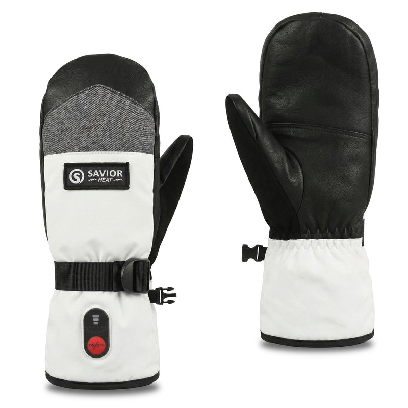 Load image into Gallery viewer, Savior Heated Ski Mittens 2.0 3000mAh Battery Fast Charging Waterproof Sheepskin Material