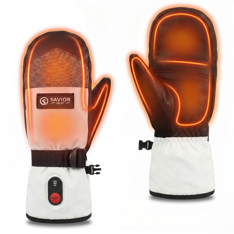 Load image into Gallery viewer, Savior Heated Ski Mittens 2.0 3000mAh Battery Fast Charging Waterproof Sheepskin Material