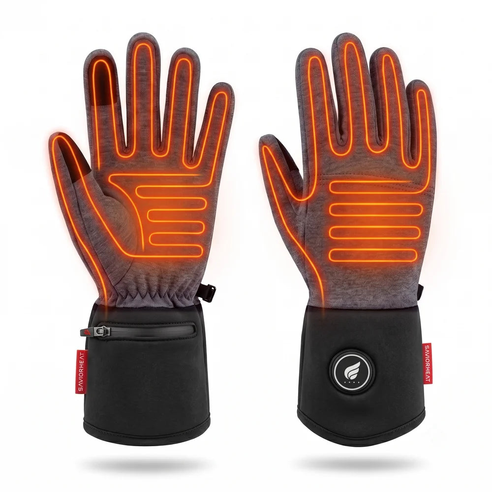 Heating zone coverage on Savior Heat Wool Blend Comfort Heated Glove Liners