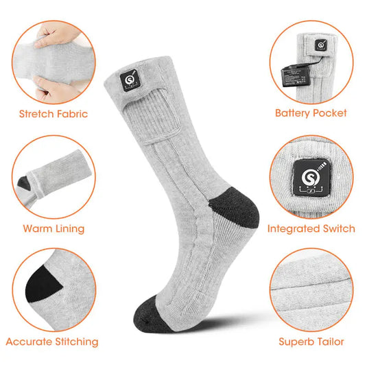 heated socks detail