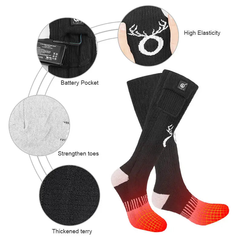 Load image into Gallery viewer, heated socks detail
