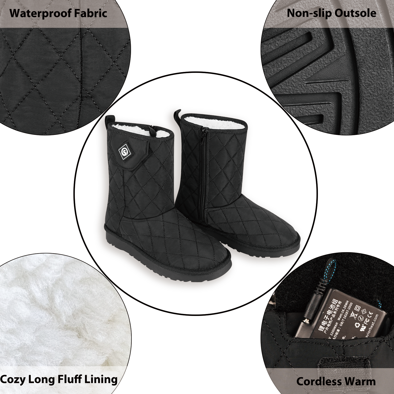 Electric Heated Winter Boots – Keep Feet Warm All Day, Cordless & Waterproof