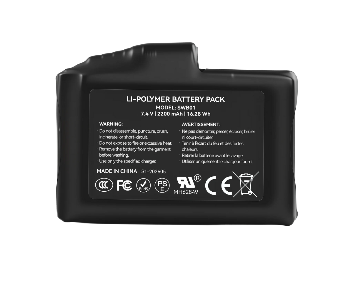 Batería recargable de iones de litio de 7,4 V y 2200MAH para calefacción, guantes, calcetines, sombrero, pasamontañas, máscara de esquí, ropa interior térmica (2 piezas incluidas)