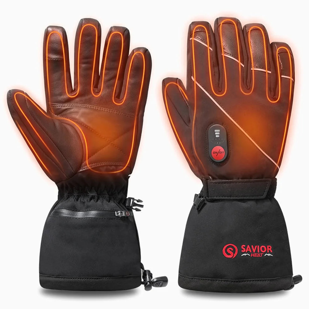 Heating zone coverage on Performance Heated Ski Gloves