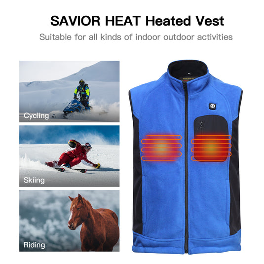 Savior Men's Fleece Battery Heated Vest