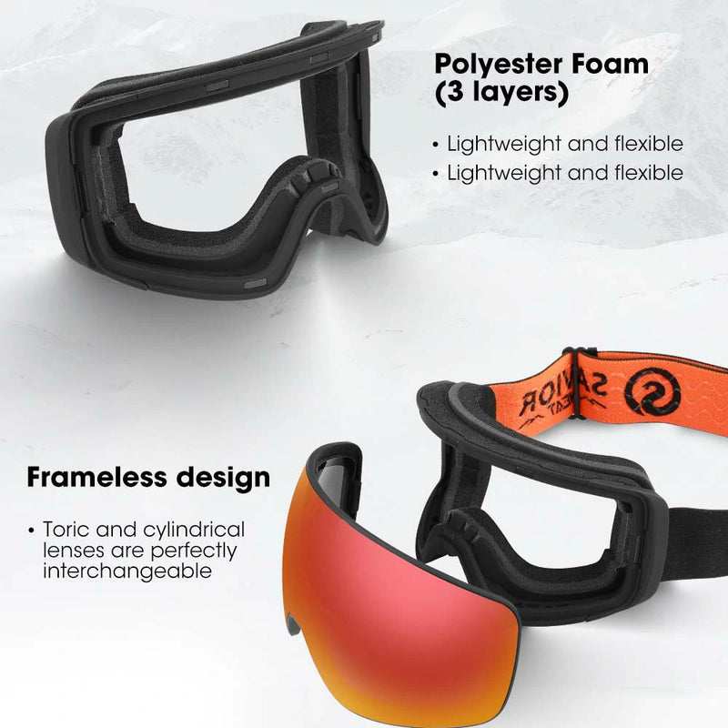 Heated top ski goggles
