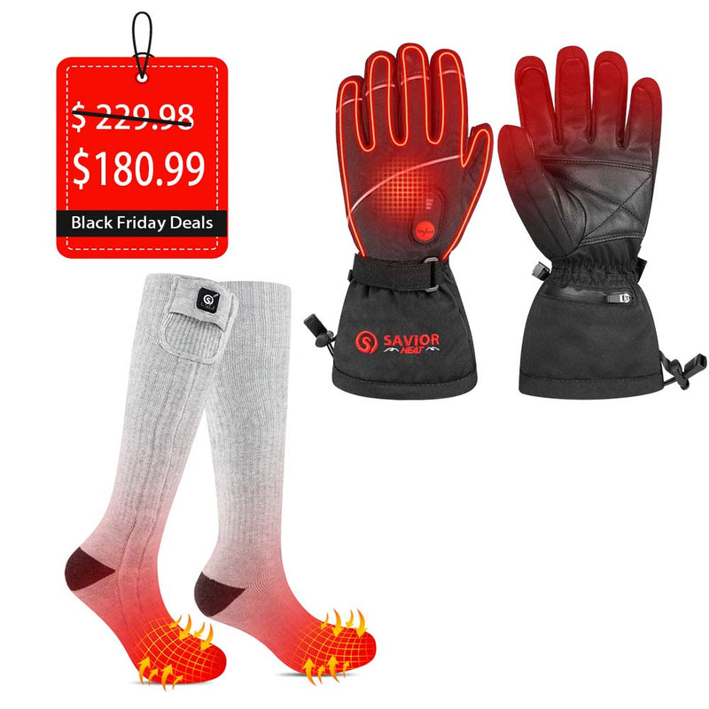 Load image into Gallery viewer, 【FrostGuard Work Combo】S15 Heated Gloves for Work Outdoor &amp; SS01G Heated Socks
