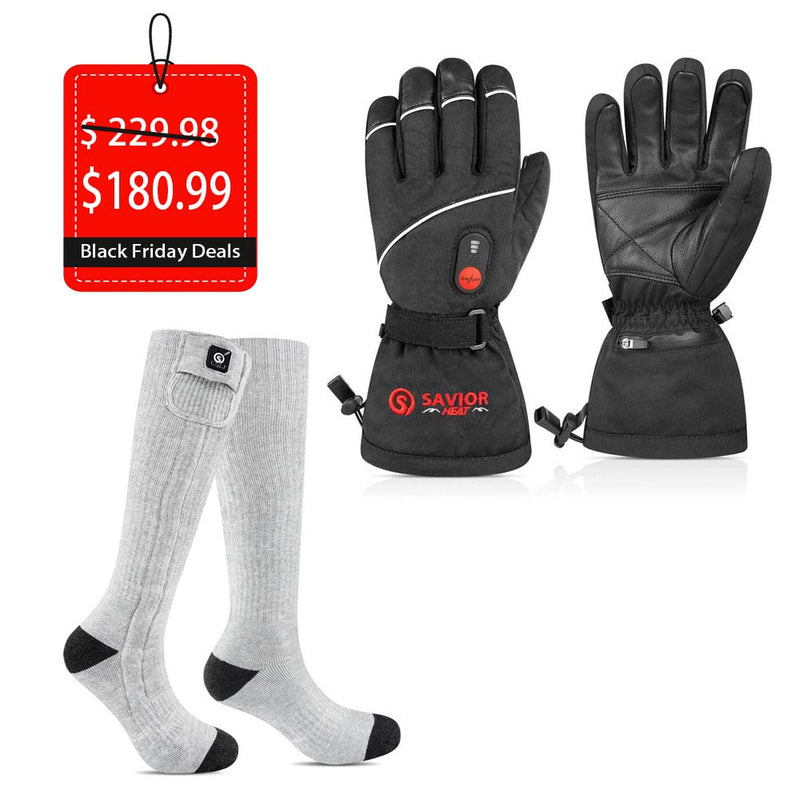 Laden Sie das Bild in Galerie -Viewer, 【FrostGuard Work Combo】S15 Heated Gloves for Work Outdoor &amp; SS01G Heated Socks
