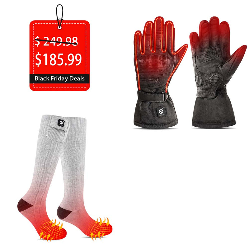 Chargez l&#39;image dans la visionneuse de la galerie, 【MotorFlex Heat Set】SDW03 Heated Moto Gloves &amp; SS01G Heated  Socks
