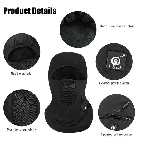 Savior Heated Ski Mask With Battery Electric Warm Hat Outdoor Sports S ...