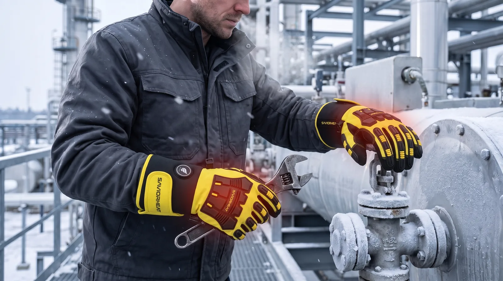 Savior Heat Heavy-Duty Heated Work Gloves - Cinch-Cuff Hi-Vis Yellow product detail