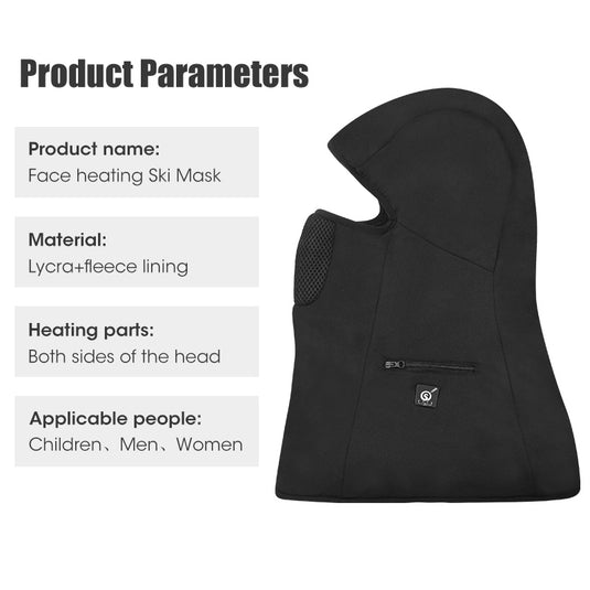 Savior Heated Ski Mask With Battery Electric Warm Hat Outdoor Sports Snowboard Neck Warm