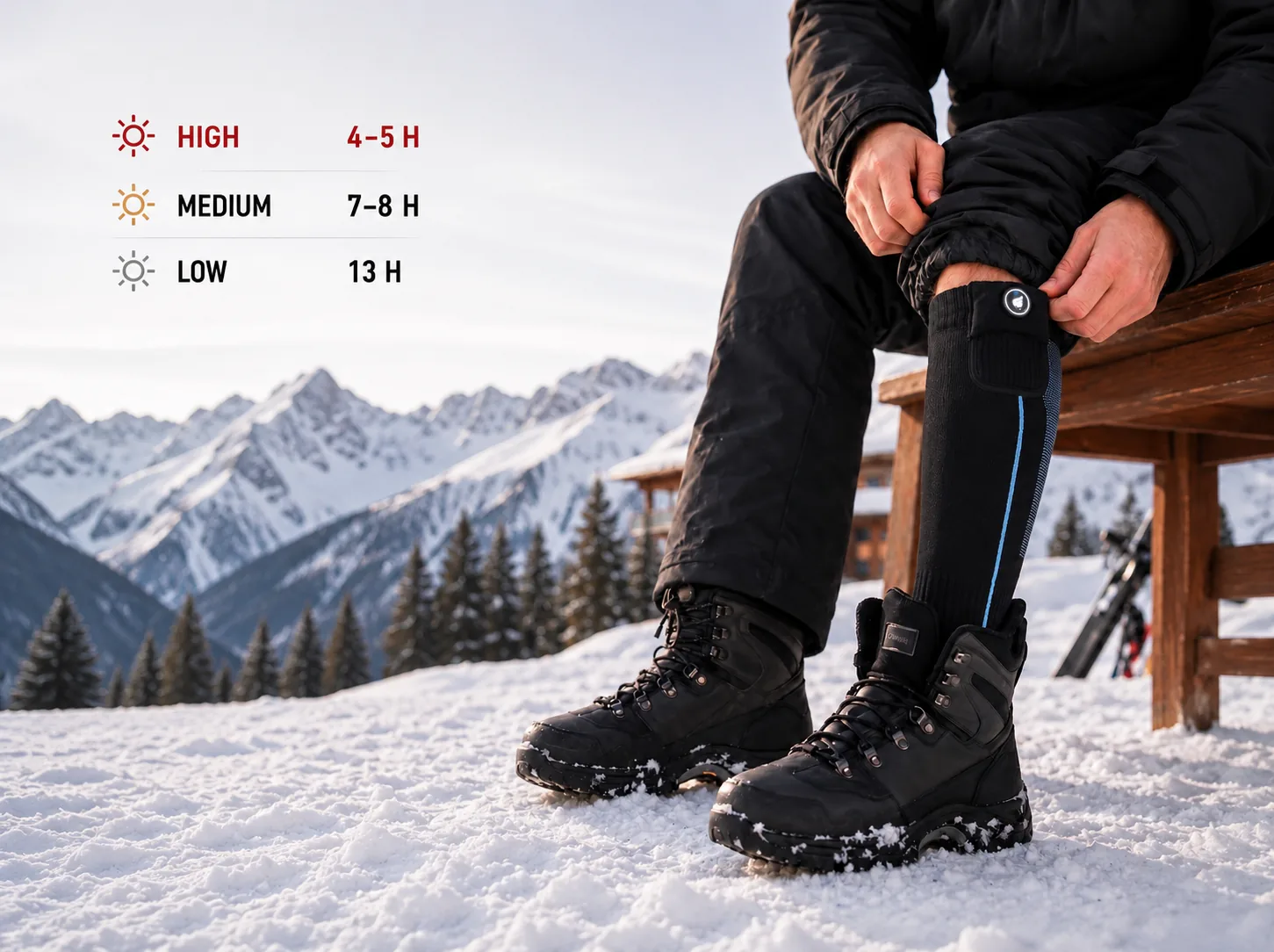 Machine Washable - Savior Heat Arch Support Heated Ski Socks
