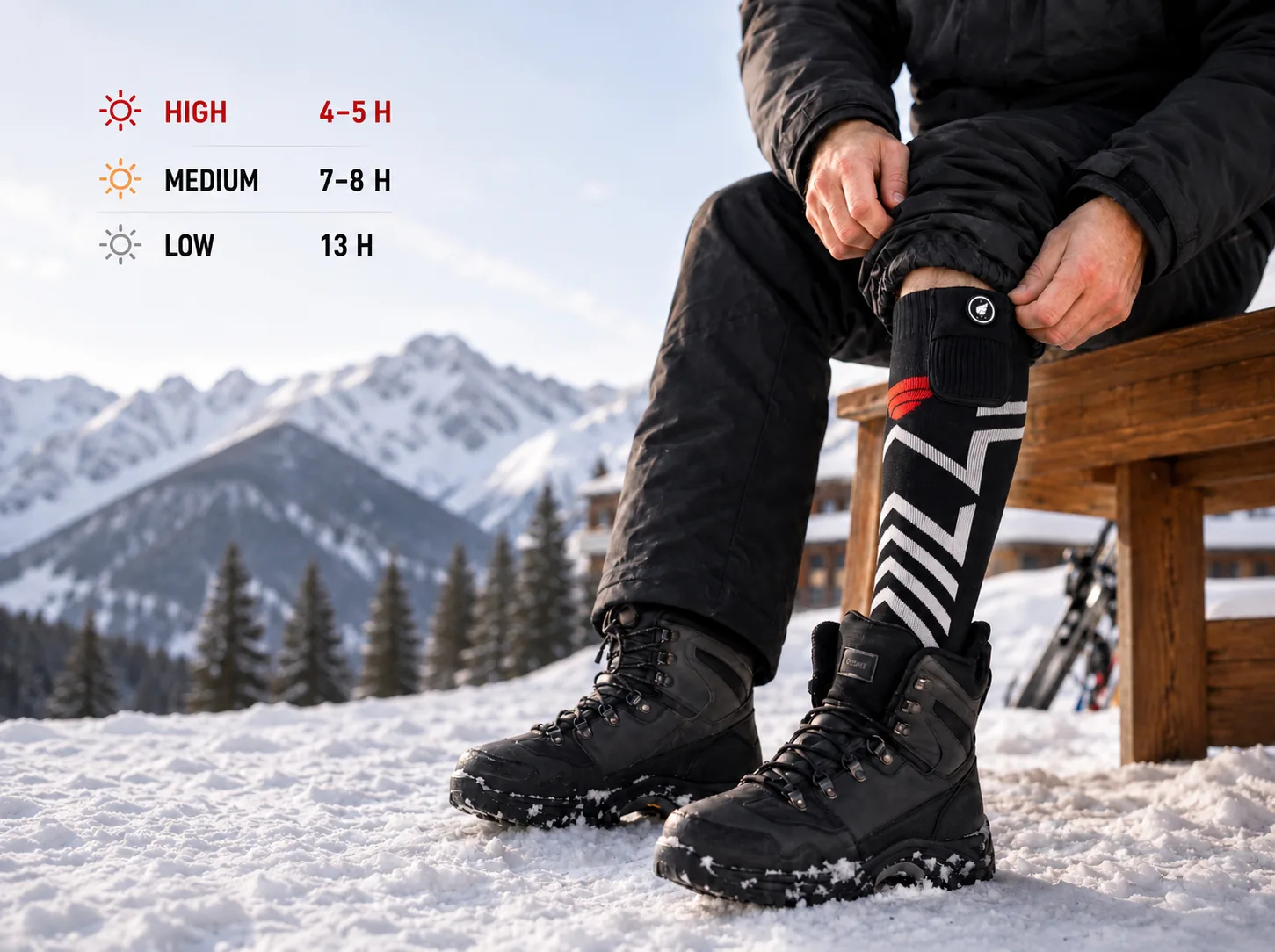 Machine Washable - Savior Heat Silverline All-Around Comfort Heated Ski Socks