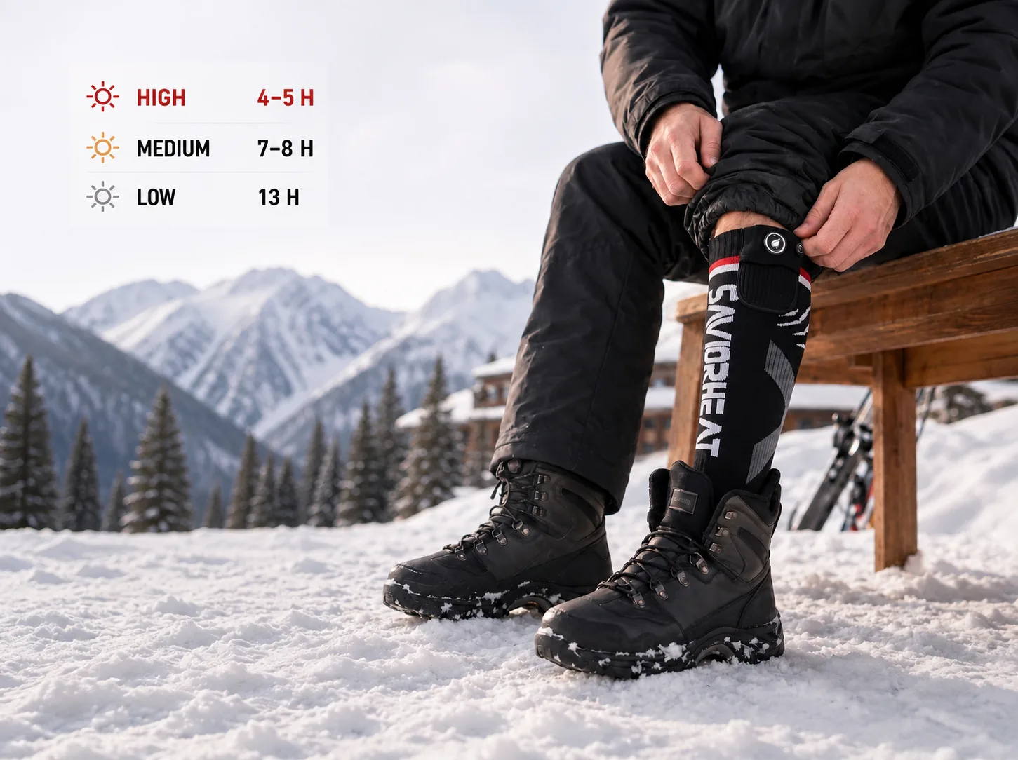 Machine Washable - Savior Heat Magsnapic Charge Smart Heated Ski Socks