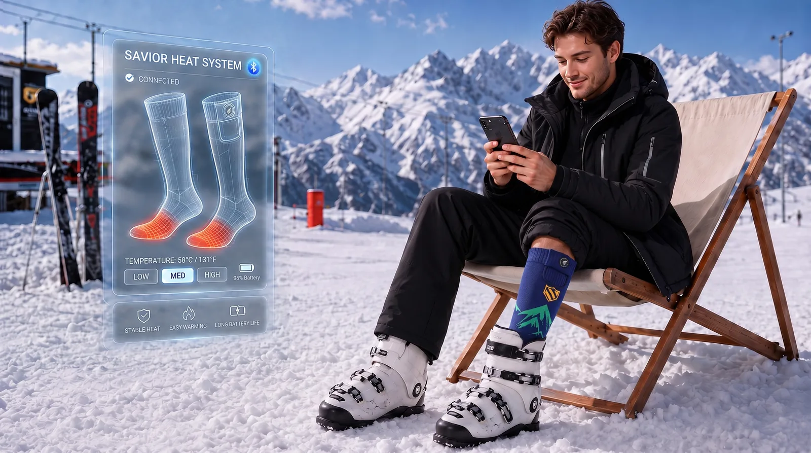 Savior Heat Cushioned Boot Comfort Heated Ski Socks product detail