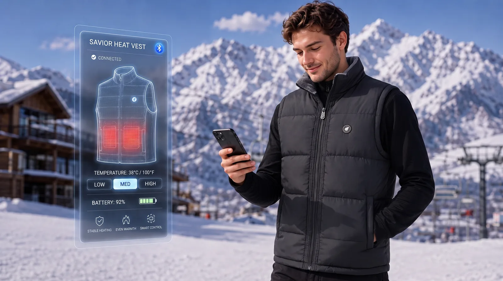 Savior Heat Men's Drawcord-Hem Heated Vest product detail