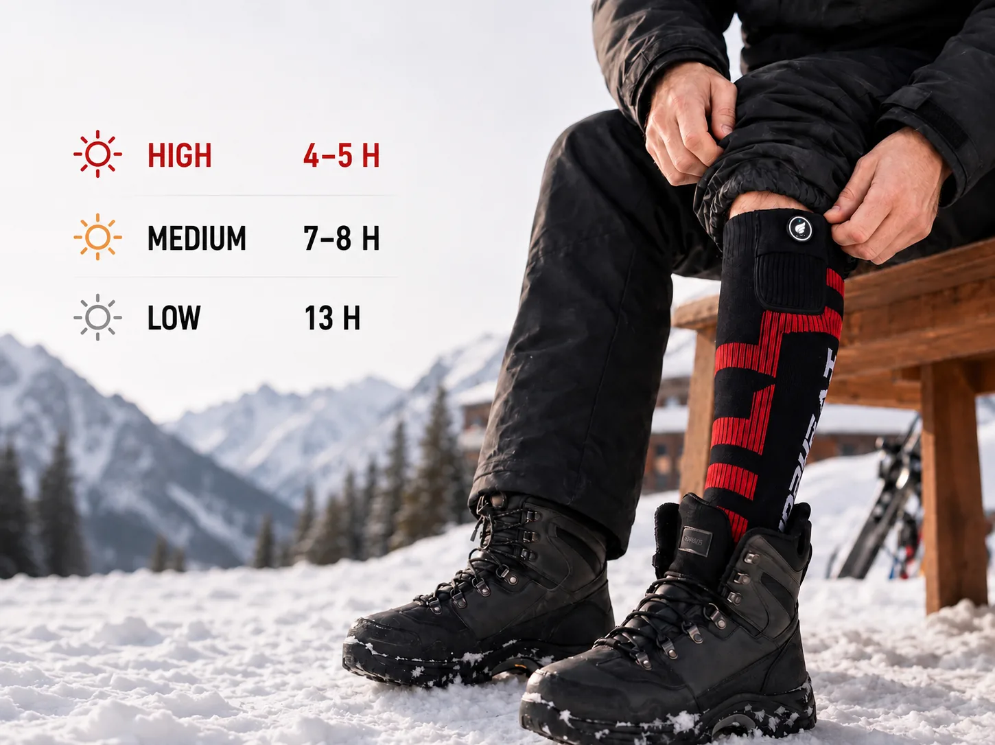 Machine Washable - Savior Heat Stable Fit Heated ski Socks