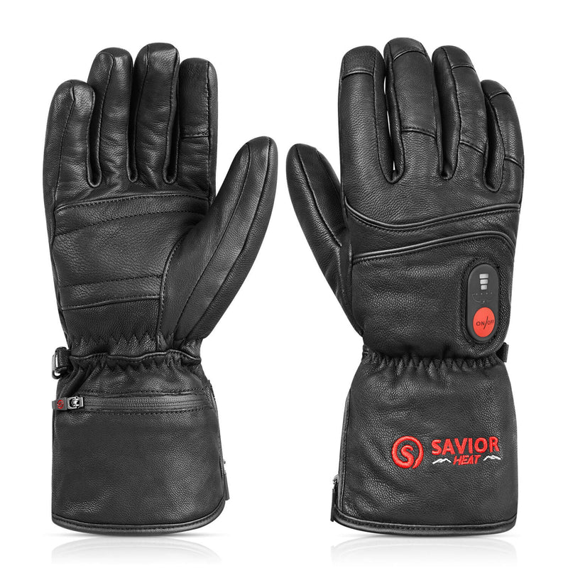 Load image into Gallery viewer, 【PinnacleWarm Leather Set】S06 Heated Leather Gloves &amp; UV Protection Ski Goggles

