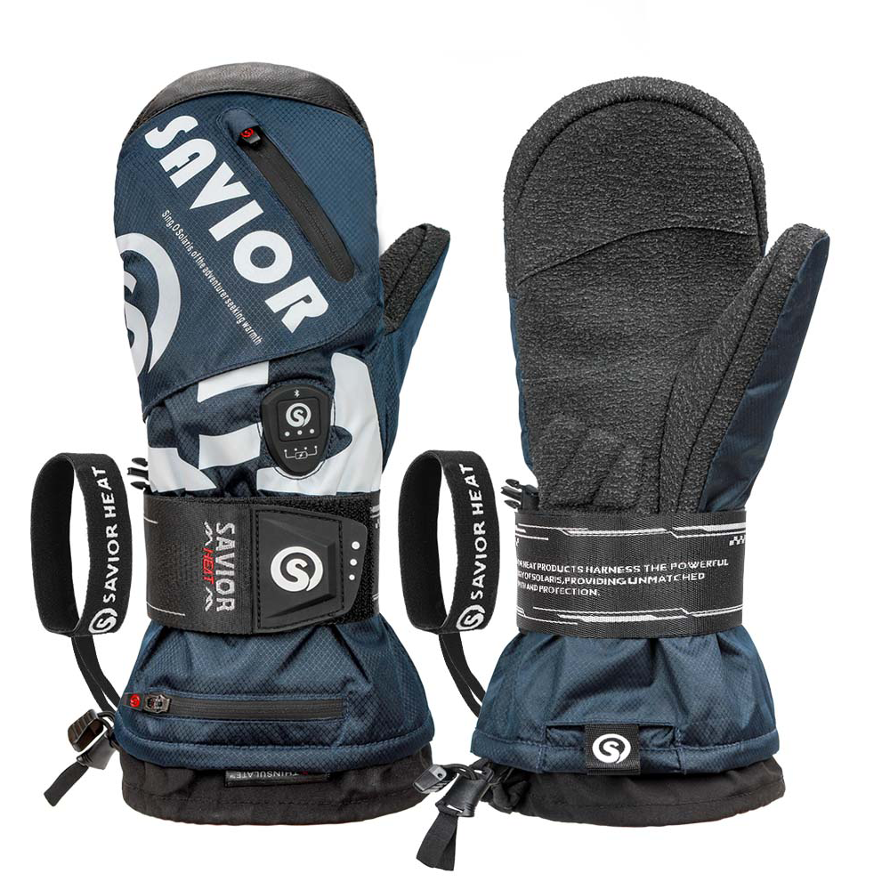Heated Snowboard Mittens with App Control, 3M Insulation, and Kevlar Palm for Winter Skiing