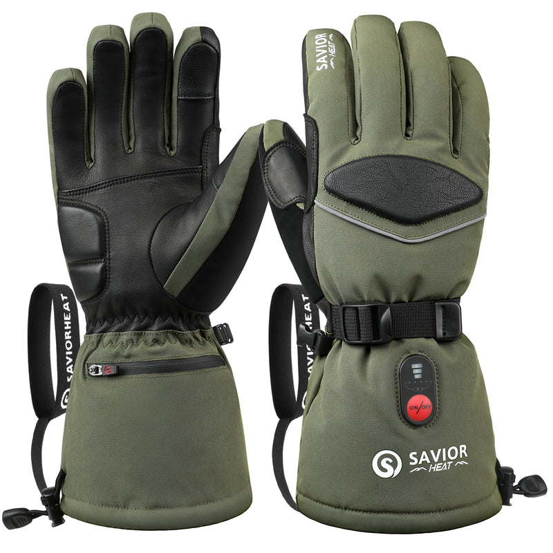 Cargue la imagen en el visor de la galería, Savior Upgraded Heated Gloves 2.0 with Waterproof Goat Leather and Quick Charge
