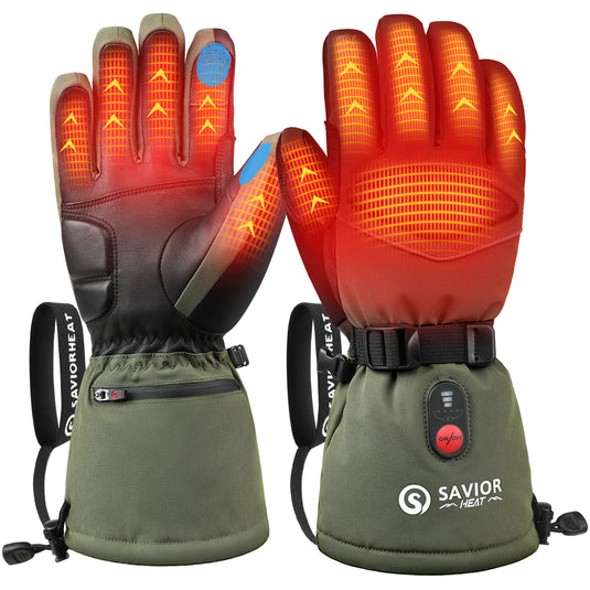 Savior Upgraded Heated Gloves 2.0 with Waterproof Goat Leather and Quick Charge