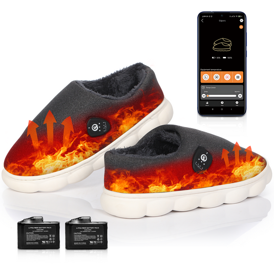Unisex Rechargeable High-Cut Heated Slippers – APP & Button Control