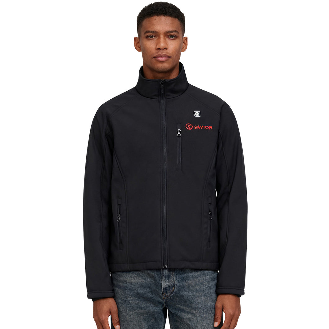 Men’s Heated Jacket – 3 Heating Zones, Waterproof Softshell, 10H Runtime