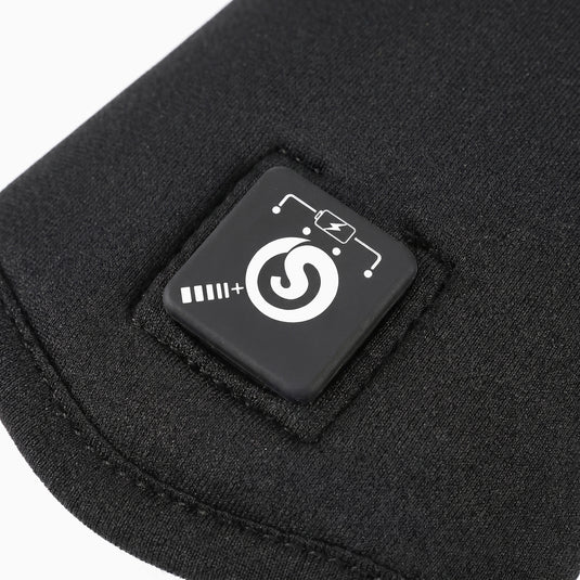 The heated gloves can be adjusted via a button with 3 heating settings (high, medium, and low).