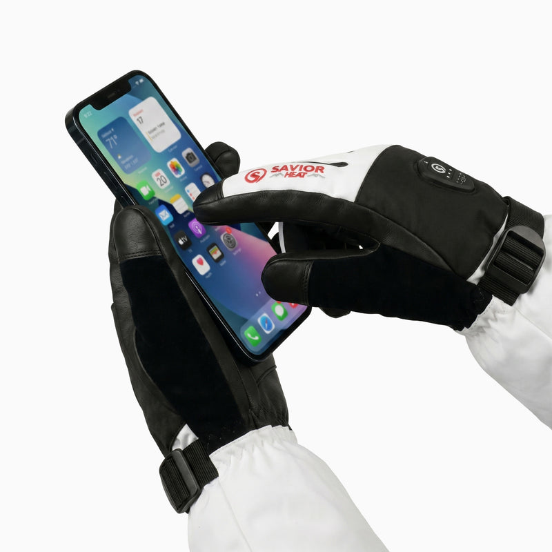 Load image into Gallery viewer, These heated gloves support touchscreen functionality, allowing you to easily use electronic devices without removing your gloves.
