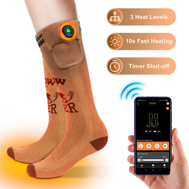 Load image into Gallery viewer, SNOW DEER App-Controlled Heated Hunting Socks, 3 Heat Levels, 10s Fast Heating
